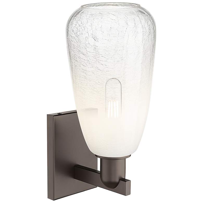 Image 2 Brookhaven Almond 11"H Oil Rubbed Bronze Wall Sconce With Opal Shade more views