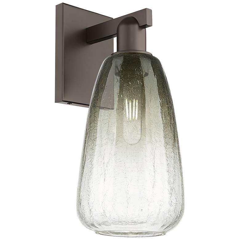 Image 1 Brookhaven Almond 11"H Oil Rubbed Bronze Wall Sconce With Slate Shade