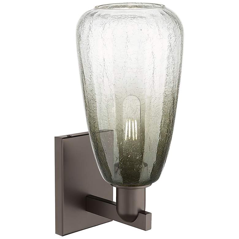 Image 2 Brookhaven Almond 11"H Oil Rubbed Bronze Wall Sconce With Slate Shade more views
