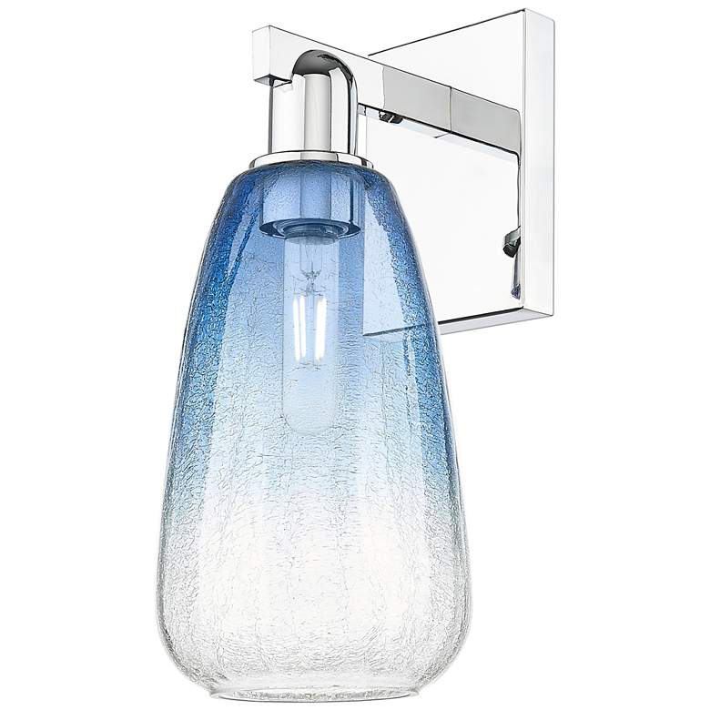 Image 1 Brookhaven Almond 11"H Polished Chrome Wall Sconce With Sapphire Shade