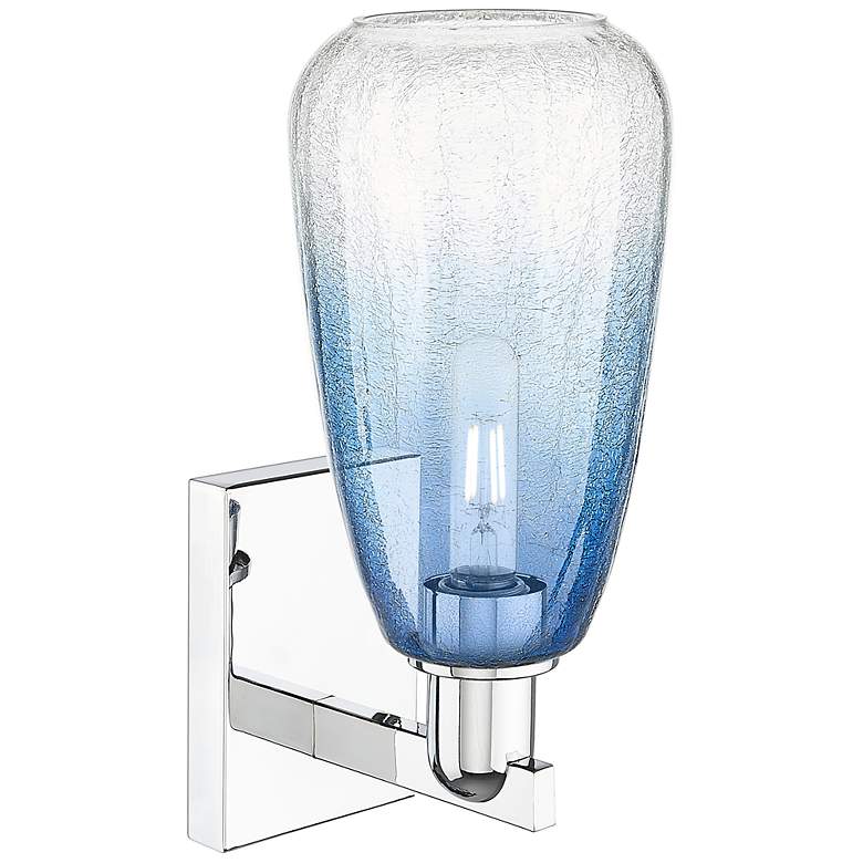 Image 2 Brookhaven Almond 11"H Polished Chrome Wall Sconce With Sapphire Shade more views