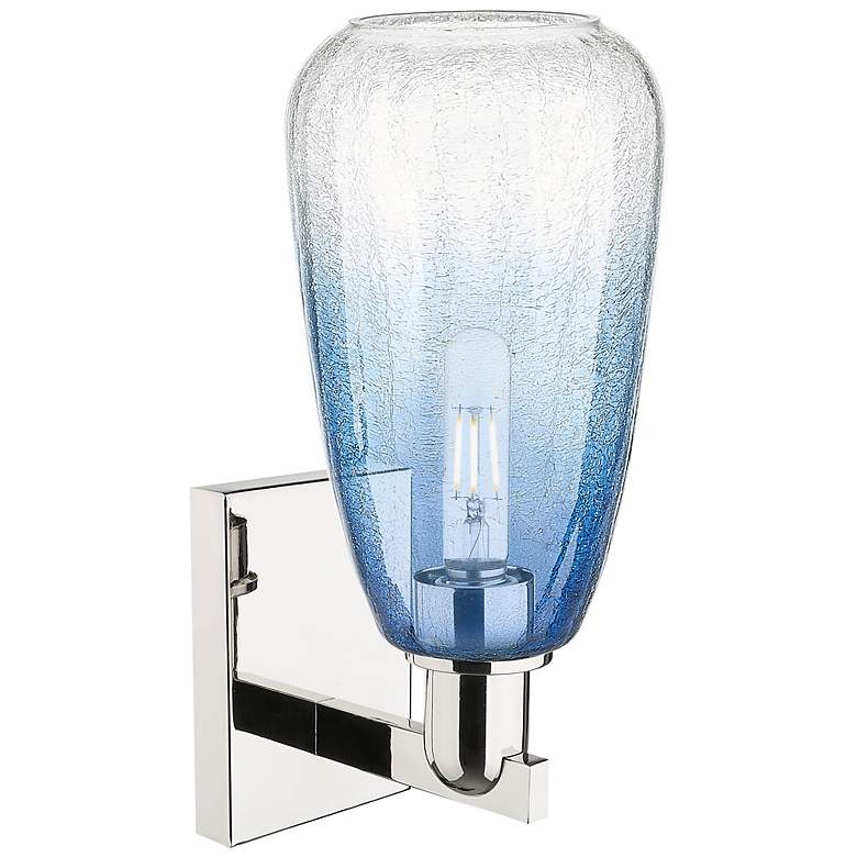 Image 2 Brookhaven Almond 11"H Polished Nickel Wall Sconce With Sapphire Shade more views