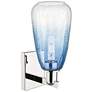 2_Brookhaven Almond 11"H Polished Nickel Wall Sconce With Sapphire Shade more views