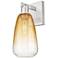 Brookhaven Almond 11"H Satin Nickel Wall Sconce w/ Amber Shade