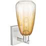 2_Brookhaven Almond 11"H Satin Nickel Wall Sconce w/ Amber Shade more views