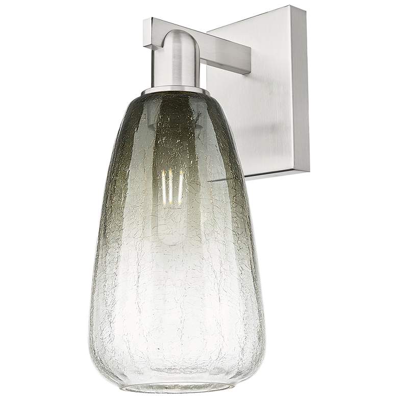 Image 1 Brookhaven Almond 11"H Satin Nickel Wall Sconce w/ Slate Shade