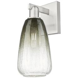 Brookhaven Almond 11"H Satin Nickel Wall Sconce w/ Slate Shade