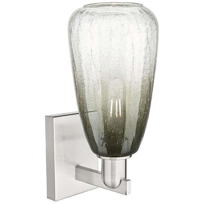 Image 2 Brookhaven Almond 11"H Satin Nickel Wall Sconce w/ Slate Shade more views