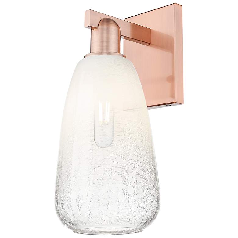 Image 1 Brookhaven Almond 11" High Antique Copper Wall Sconce With Opal Shade