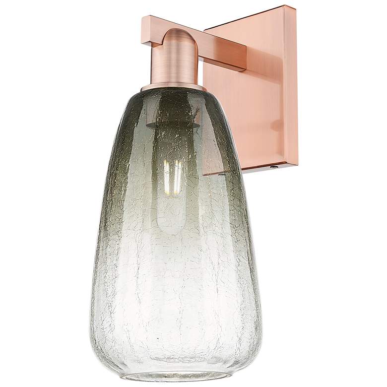 Image 1 Brookhaven Almond 11" High Antique Copper Wall Sconce With Slate Shade