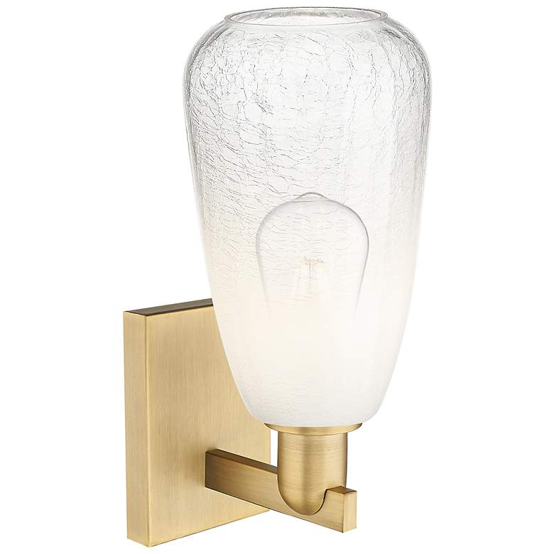 Image 2 Brookhaven Almond 11" High Brushed Brass Wall Sconce With Opal Shade more views