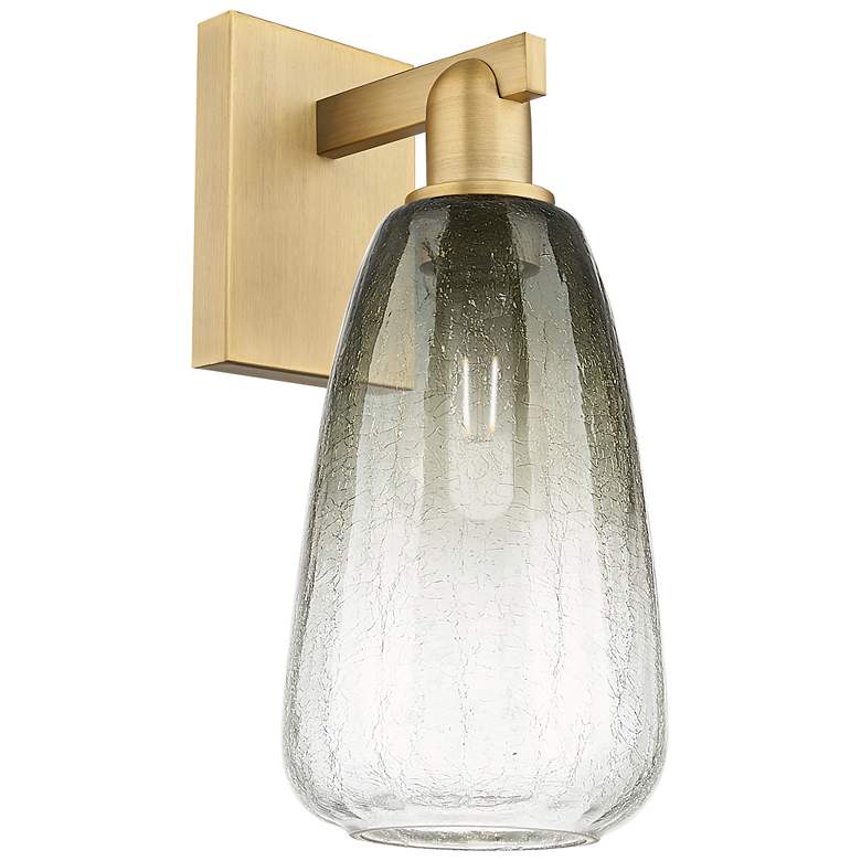 Image 1 Brookhaven Almond 11" High Brushed Brass Wall Sconce With Slate Shade