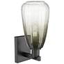 2_Brookhaven Almond 11" High Matte Black Wall Sconce With Slate Shade more views