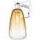 Brookhaven Almond 11" High Polished Chrome Wall Sconce With Amber Shade
