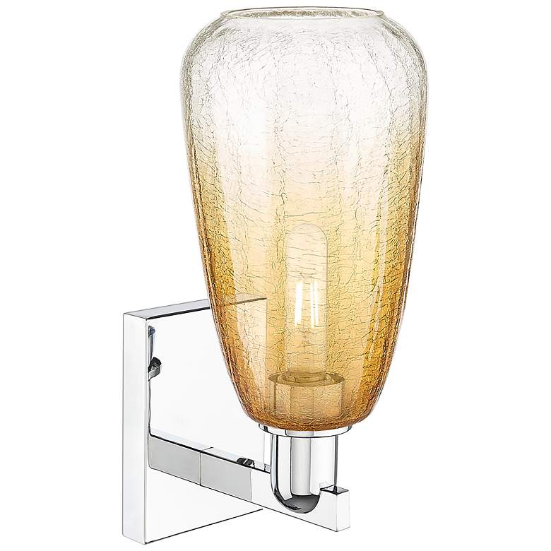 Image 2 Brookhaven Almond 11" High Polished Chrome Wall Sconce With Amber Shade more views