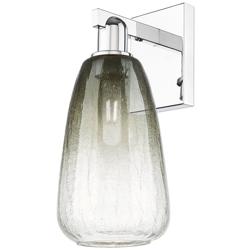 Brookhaven Almond 11" High Polished Chrome Wall Sconce With Slate Shade