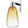 1_Brookhaven Almond 11" High Polished Nickel Wall Sconce With Amber Shade