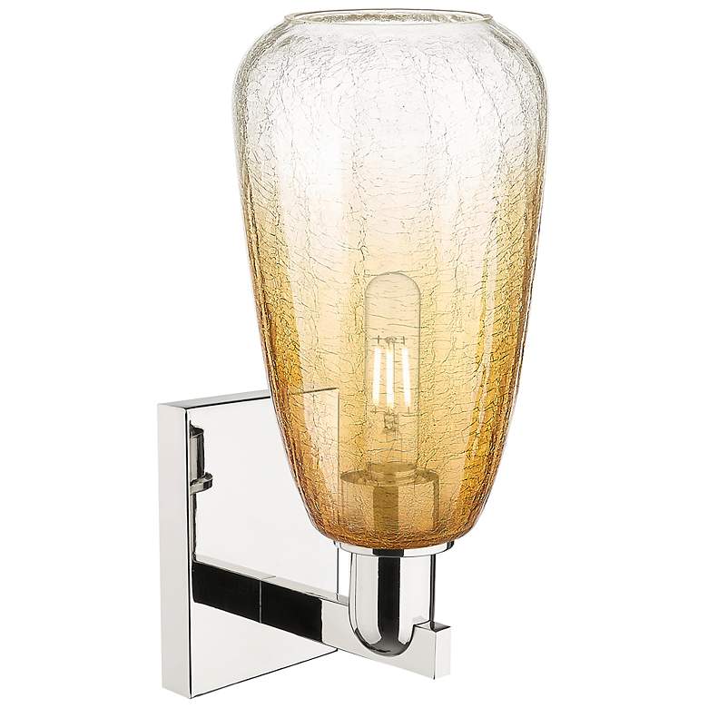 Image 2 Brookhaven Almond 11" High Polished Nickel Wall Sconce With Amber Shade more views