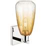 2_Brookhaven Almond 11" High Polished Nickel Wall Sconce With Amber Shade more views