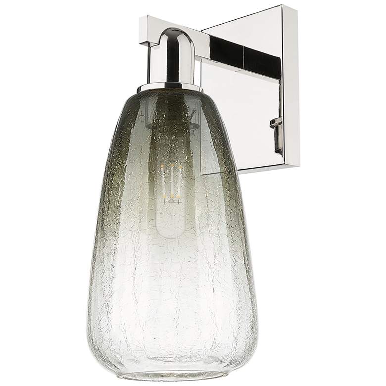 Image 1 Brookhaven Almond 11" High Polished Nickel Wall Sconce With Slate Shade