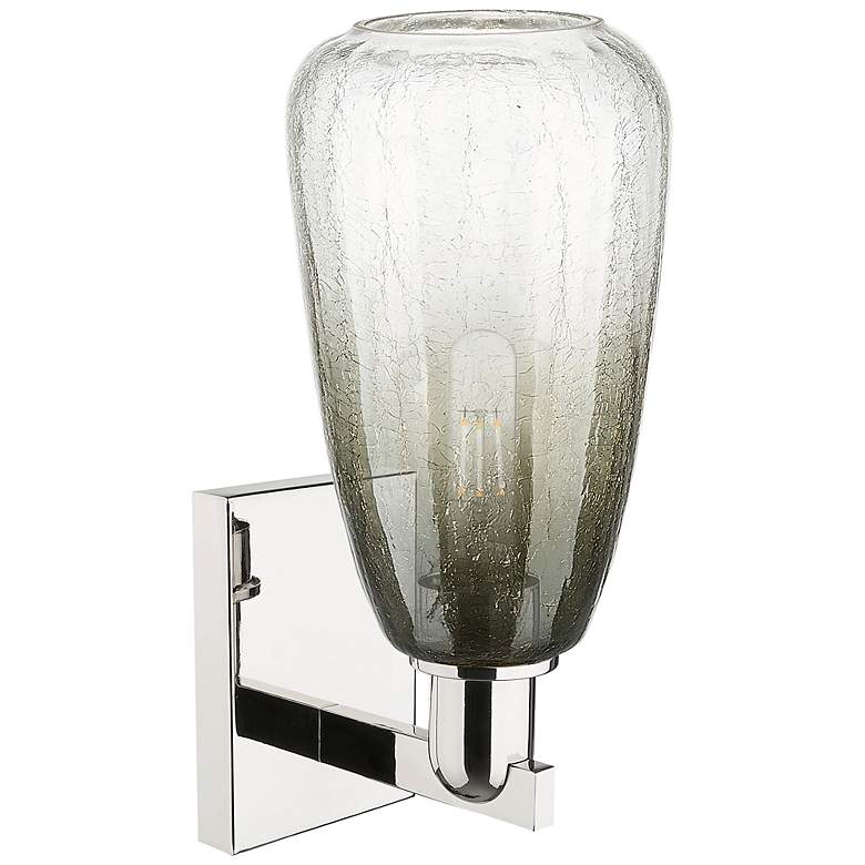 Image 2 Brookhaven Almond 11" High Polished Nickel Wall Sconce With Slate Shade more views