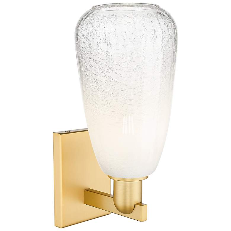 Image 2 Brookhaven Almond 11" High Satin Gold Wall Sconce With Opal Shade more views
