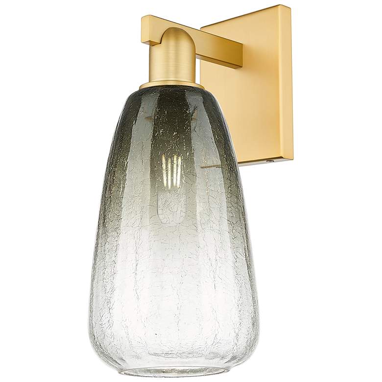 Image 1 Brookhaven Almond 11" High Satin Gold Wall Sconce With Slate Shade