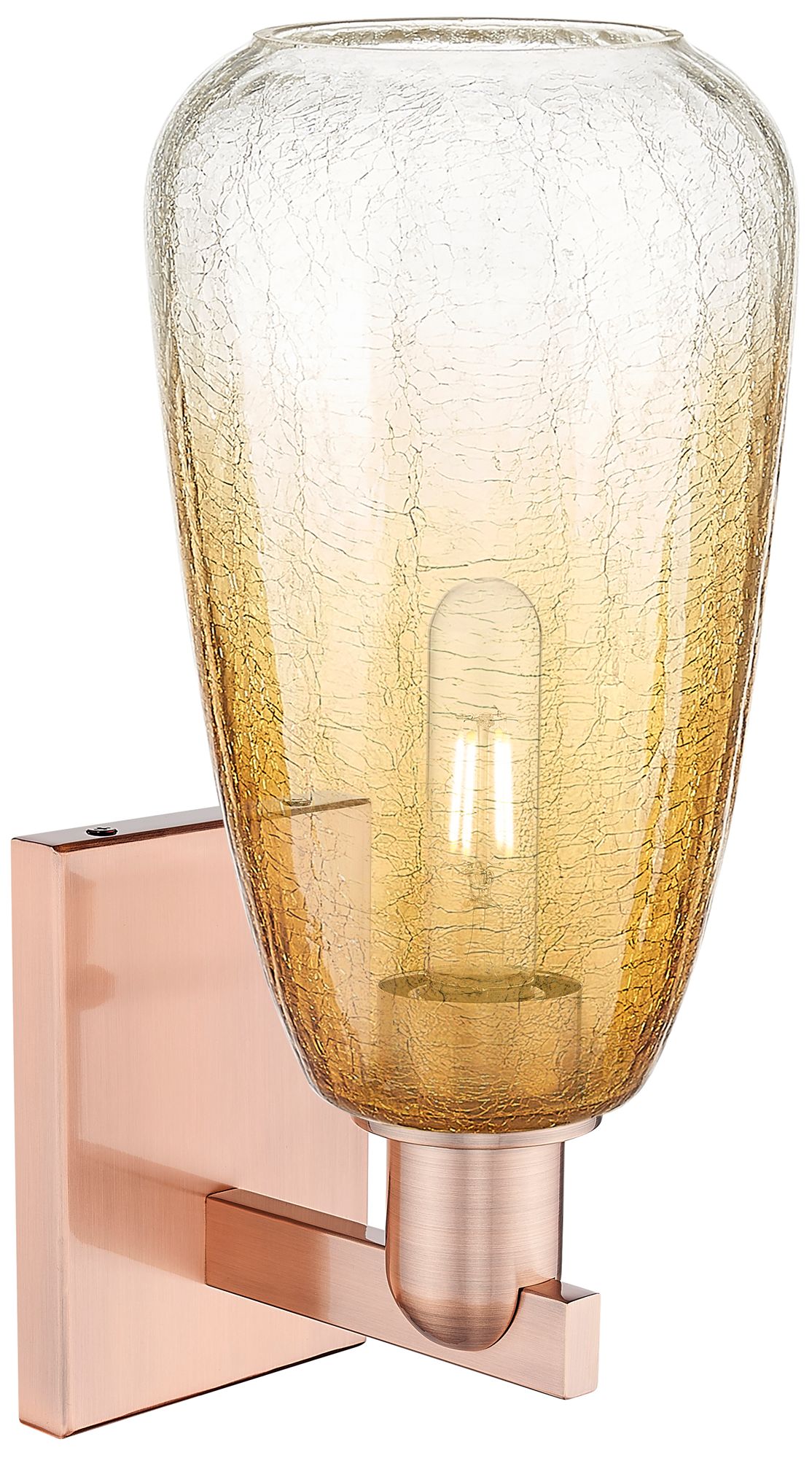 Image 2 Brookhaven Almond 11" High Antique Copper Wall Sconce With Amber Shade more views