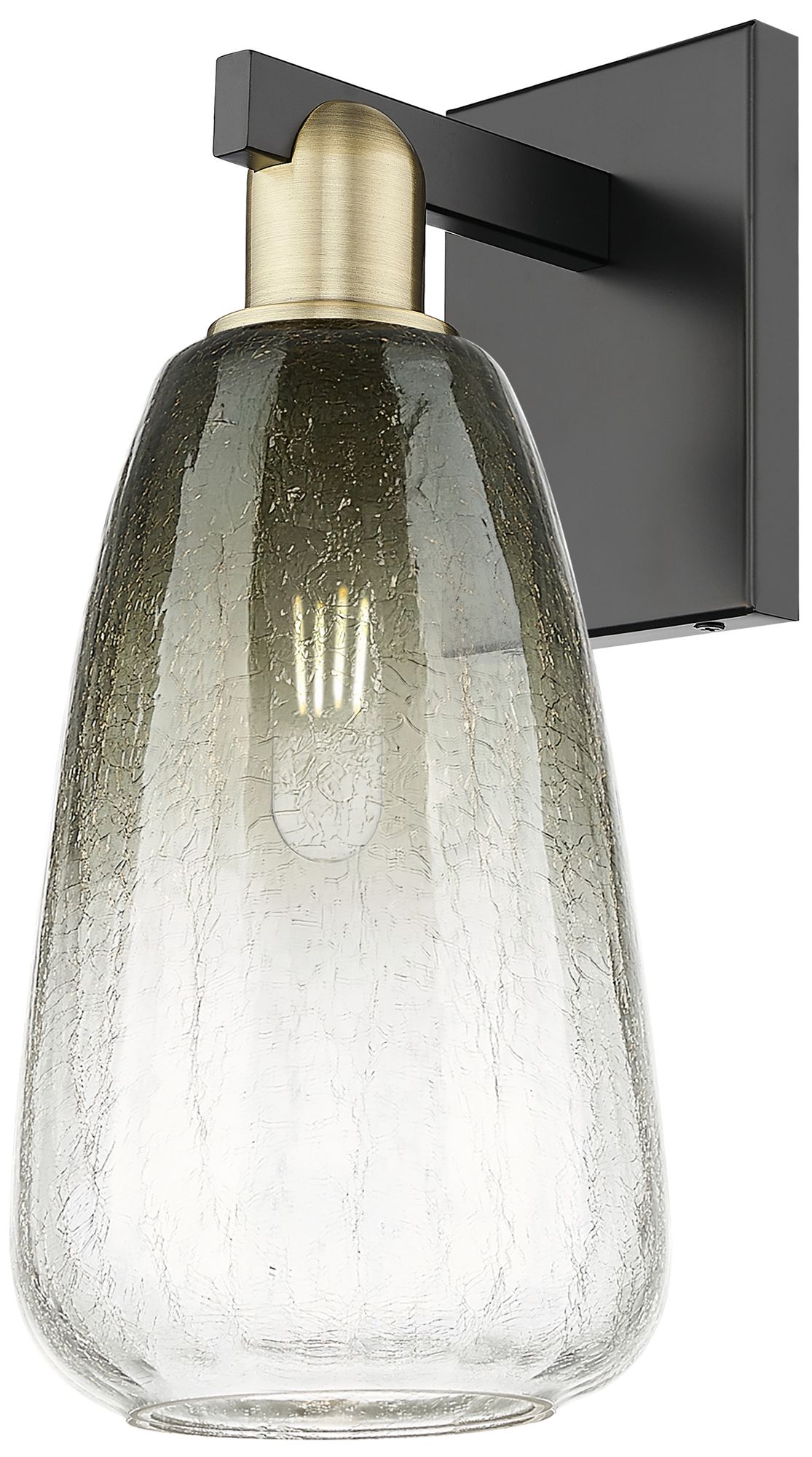 Brookhaven Almond 11"H Black Antique Brass Wall Sconce With Slate Shad