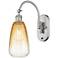 Brookhaven Almond 17"H Brushed Satin Nickel Swiveling Sconce w/ Amber Shade