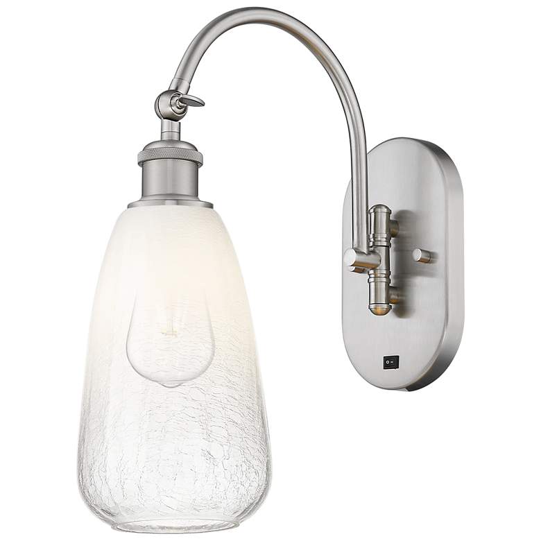 Image 1 Brookhaven Almond 17"H Brushed Satin Nickel Swiveling Sconce w/ Opal Shade