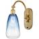 Brookhaven Almond 17"H Satin Gold Swiveling Sconce w/ Sapphire Blue Shade