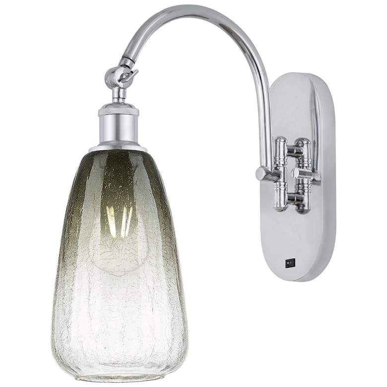 Image 1 Brookhaven Almond 17" High Polished Chrome Swiveling Sconce w/ Slate Shade