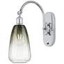 Brookhaven Almond 17" High Polished Chrome Swiveling Sconce w/ Slate Shade