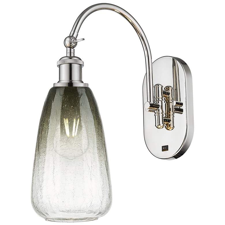 Image 1 Brookhaven Almond 17" High Polished Nickel Swiveling Sconce w/ Slate Shade