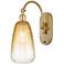 Brookhaven Almond 17" High Satin Gold Swiveling Sconce with Amber Shade