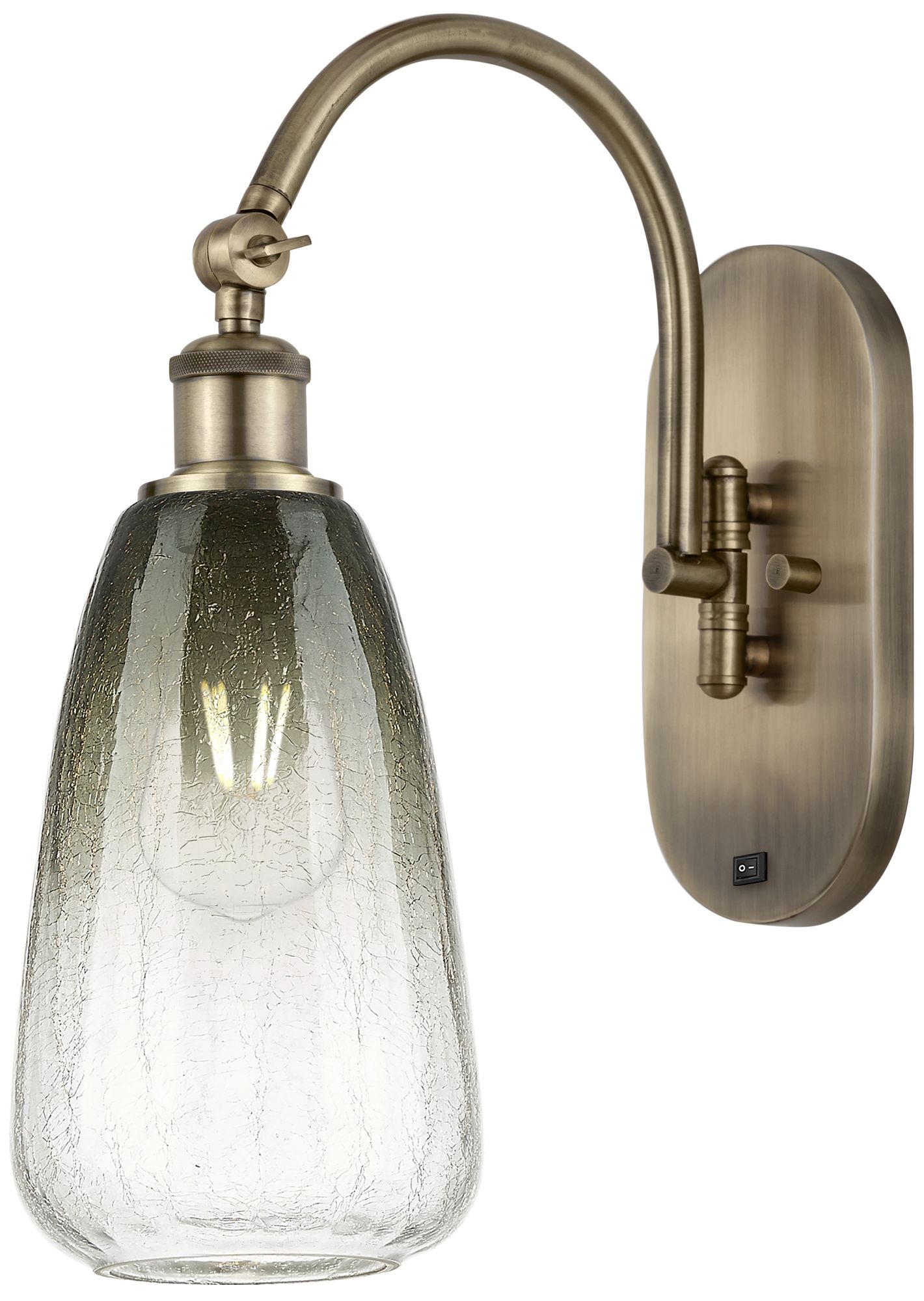 Brookhaven Almond 17" High Antique Brass Swiveling Sconce with Slate S