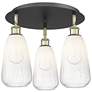 1_Brookhaven Almond 18"W 3-Light Black Brass Flush Mount w/ Opal Shade
