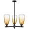 Brookhaven Almond 18"W 3 Light Black Stem Chandelier w/ Amber Shade
