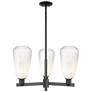 Brookhaven Almond 18"W 3 Light Black Stem Chandelier w/ Opal Shade