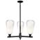 Brookhaven Almond 18"W 3 Light Black Stem Chandelier w/ Opal Shade