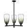 Brookhaven Almond 18"W 3 Light Black Stem Chandelier w/ Slate Shade