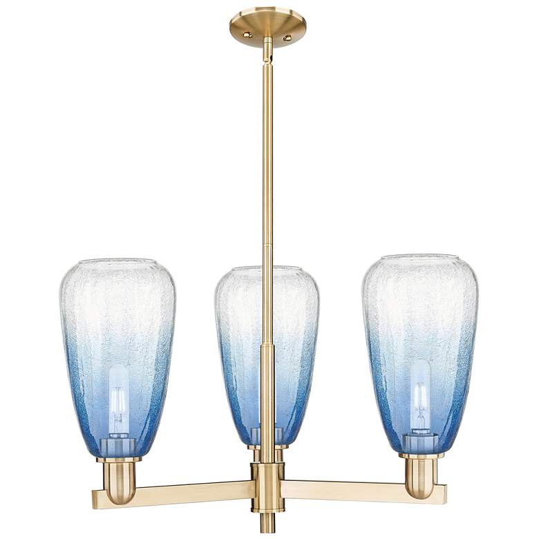 Image 1 Brookhaven Almond 18"W 3 Light Champagne Stem Chandelier w/ Clear Shade