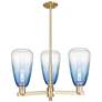 Brookhaven Almond 18"W 3 Light Champagne Stem Chandelier w/ Clear Shade