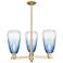 Brookhaven Almond 18"W 3 Light Champagne Stem Chandelier w/ Clear Shade