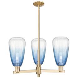 Brookhaven Almond 18"W 3 Light Champagne Stem Chandelier w/ Clear Shade