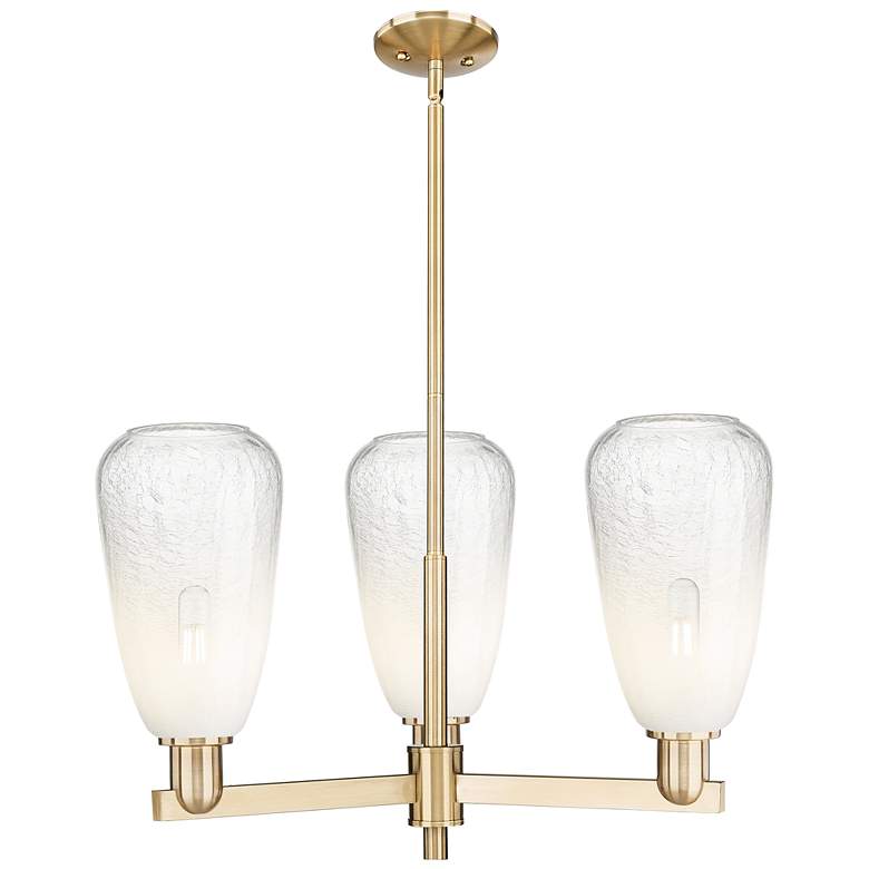 Image 1 Brookhaven Almond 18"W 3 Light Champagne Stem Chandelier w/ Opal Shade