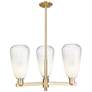 Brookhaven Almond 18"W 3 Light Champagne Stem Chandelier w/ Opal Shade