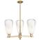 Brookhaven Almond 18"W 3 Light Champagne Stem Chandelier w/ Opal Shade