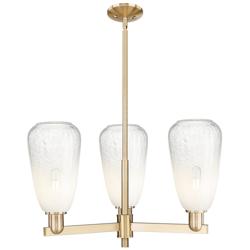 Brookhaven Almond 18"W 3 Light Champagne Stem Chandelier w/ Opal Shade